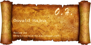 Osvald Hajna névjegykártya